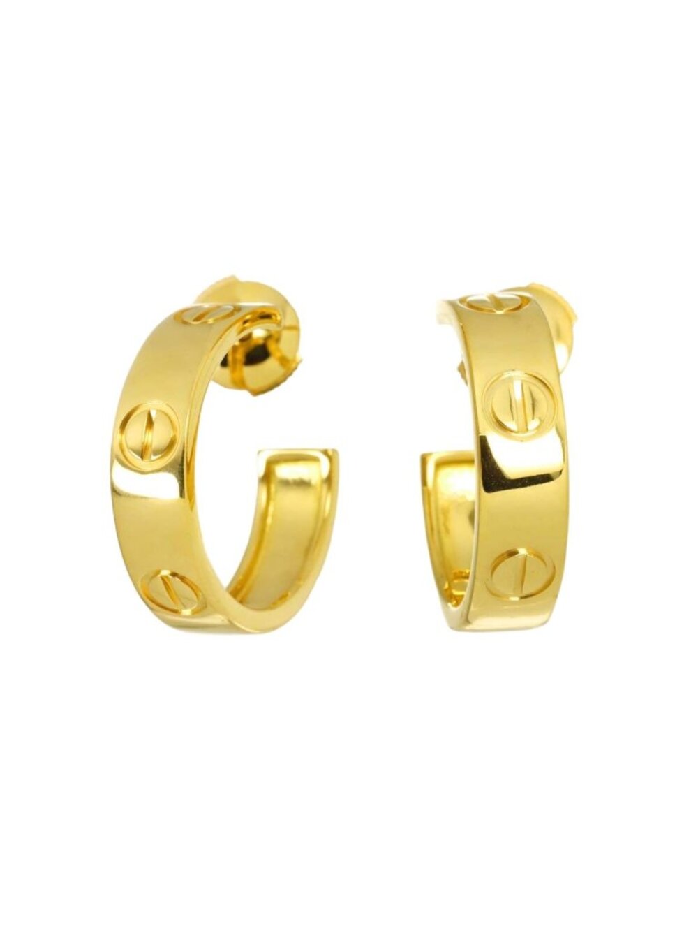 Cartier Love Hoop Earrings 18k Yellow Gold